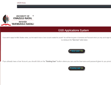 Tablet Screenshot of mygsb.ukzn.ac.za