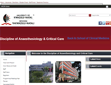 Tablet Screenshot of anaesthetics.ukzn.ac.za